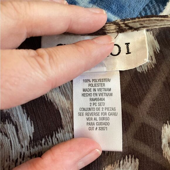 Plus Size brown 2 piece floral dress set size 34W - Picture 4 of 7